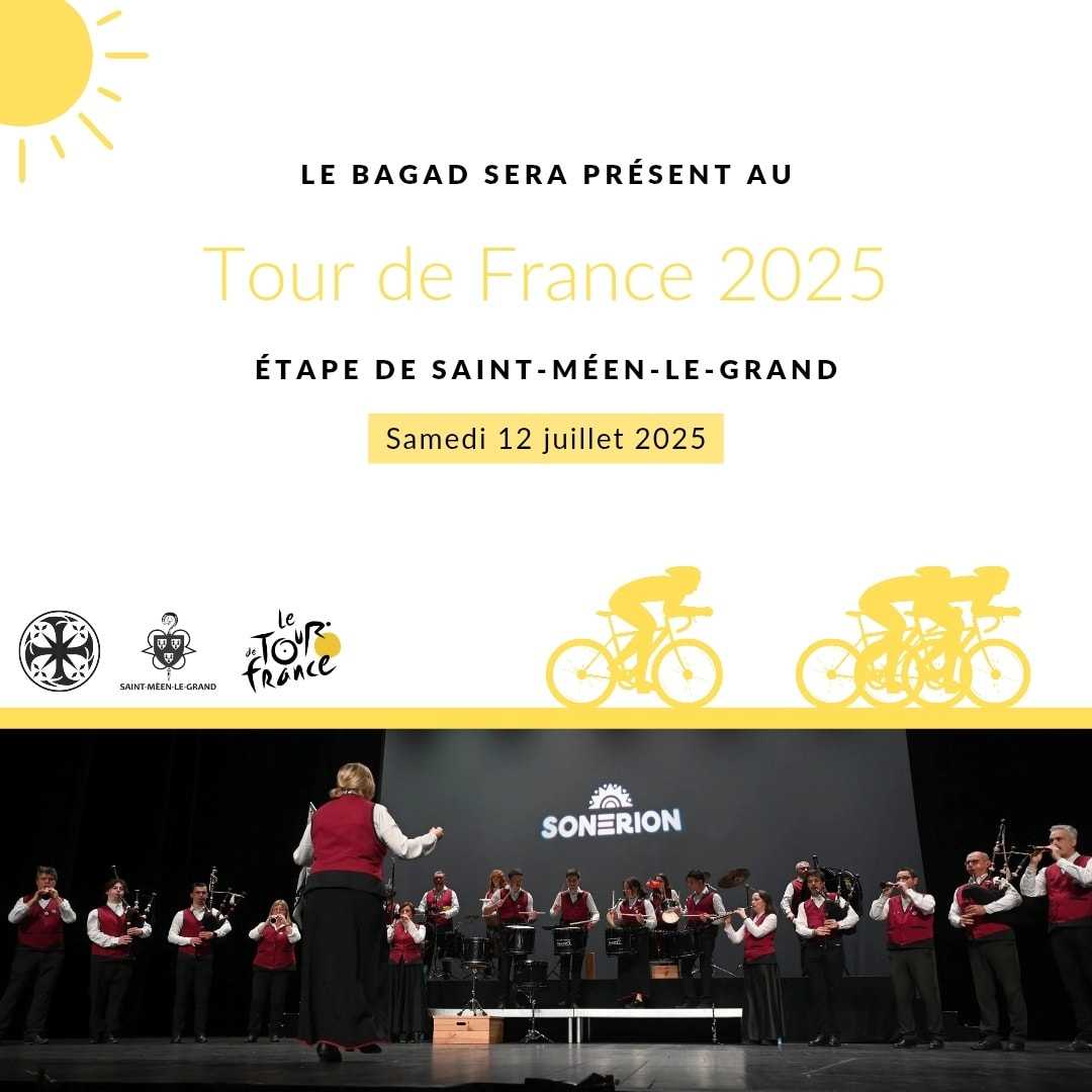 Samedi 12 juillet le bagad sera à Saint-Méen-le-Grand pour le départ de l'étape 8 du tour de France !